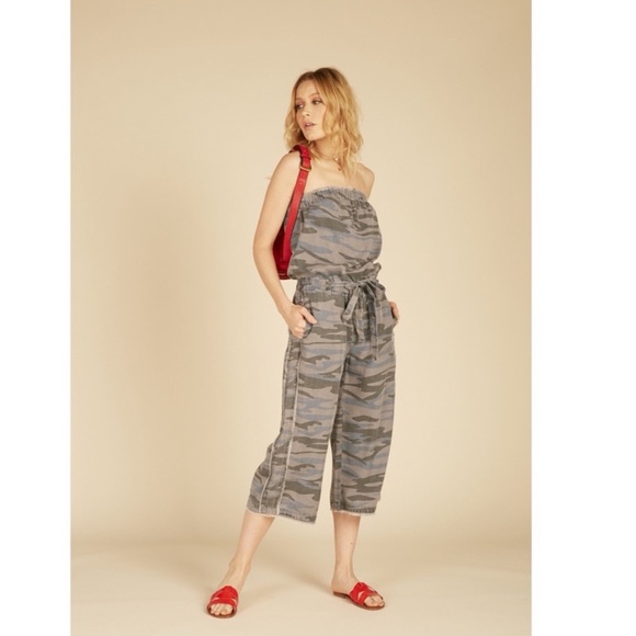 camo strapless jumpsuit